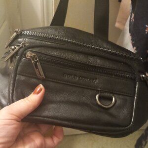 Gold Coral Leather Belt Bag